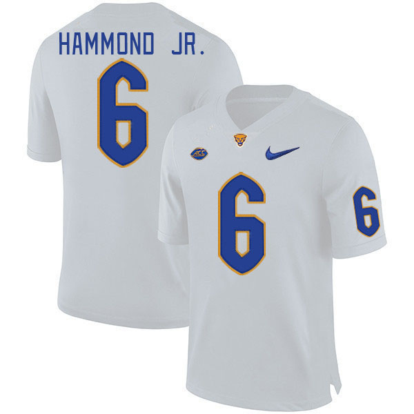 Pitt Panthers #6 Rodney Hammond Jr. College Football Jerseys Stitched Sale-White